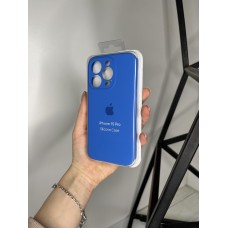 Силіконовий чохол з мікрофіброю та покриттям SoftTouch для Iphone 15 Pro блакитний ( Full camera № 3 )