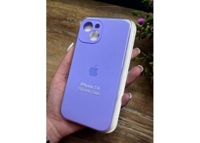Силиконовый чехол c закрытой камерой Apple Silicone Case Glicine для iPhone 14
