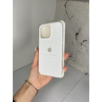 Силиконовый чехол c закрытым низом Apple Silicone Case White для iPhone 15 Pro Max
