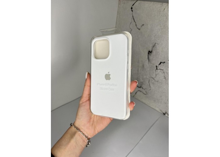 Силиконовый чехол c закрытым низом Apple Silicone Case White для iPhone 15 Pro Max