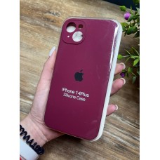 Силіконовий чохол з мікрофіброю та покриттям SoftTouch для Iphone 14 Plus марсала ( Full camera № 47 )