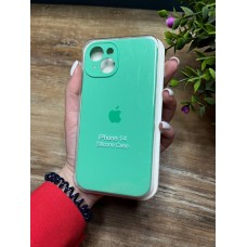 Силіконовий чохол з мікрофіброю та покриттям SoftTouch для Iphone 14 бірюзовий ( Full camera № 46 )