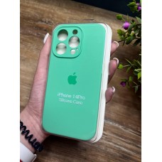 Силіконовий чохол з мікрофіброю та покриттям SoftTouch для Iphone 14 Pro бірюзовий ( Full camera № 46 )