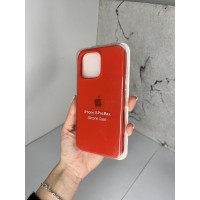 Силиконовый чехол c закрытым низом Apple Silicone Case Red для iPhone 15 Pro Max