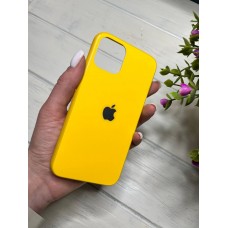 Стеклянный глянцевый чехол для Iphone 11 Pro с закрытым низом жёлтый ( №4 )