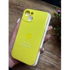 Силіконовий чохол з мікрофіброю та покриттям SoftTouch для Iphone 14 жовтий ( Full camera № 32 )