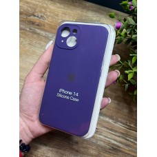 Силіконовий чохол з мікрофіброю та покриттям SoftTouch для Iphone 14 фіолетовий ( Full camera № 30 )