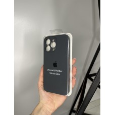 Силіконовий чохол з мікрофіброю та покриттям SoftTouch для Iphone 15 Pro Max графіт ( Full camera № 15