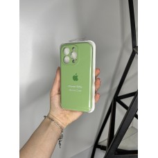 Силіконовий чохол з мікрофіброю та покриттям SoftTouch для Iphone 15 Pro зелений ( Full camera № 1 )