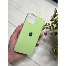 Стеклянный глянцевый чехол для Iphone 11 Pro с закрытым низом зелёный ( №1 )