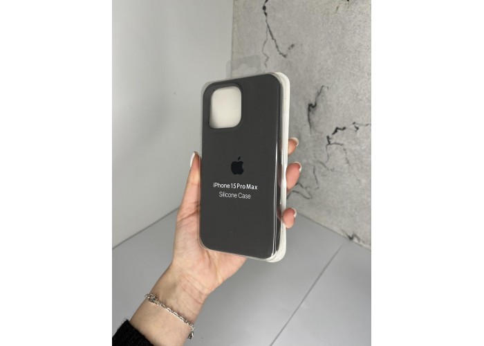 Силиконовый чехол c закрытым низом Apple Silicone Case Charcoal Grey для iPhone 15 Pro Max