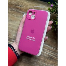 Силіконовий чохол з мікрофіброю та покриттям SoftTouch для Iphone 14 рожевий ( Full camera № 50 )