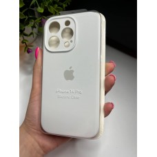 Силіконовий чохол з мікрофіброю та покриттям SoftTouch для Iphone 14 Pro білий ( Full camera № 9 )