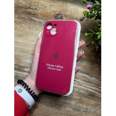 Силіконовий чохол з мікрофіброю та покриттям SoftTouch для Iphone 14 Plus рожевий ( Full camera № 36 )