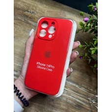 Силіконовий чохол з мікрофіброю та покриттям SoftTouch для Iphone 14 Pro червоний ( Full camera № 14 )