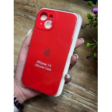 Силіконовий чохол з мікрофіброю та покриттям SoftTouch для Iphone 14 червоний ( Full camera № 14 )