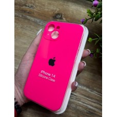 Силіконовий чохол з мікрофіброю та покриттям SoftTouch для Iphone 14 рожевий ( Full camera № 44 )