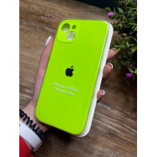 Силіконовий чохол з мікрофіброю та покриттям SoftTouch для Iphone 14 Plus салатовий ( Full camera № 58 )