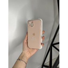 Силіконовий чохол з мікрофіброю та покриттям SoftTouch для Iphone 15 пудровий ( Full camera № 19 )