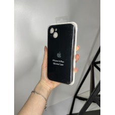 Силіконовий чохол з мікрофіброю та покриттям SoftTouch для Iphone 15 Plus чорний ( Full camera № 18 )