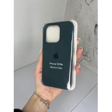 Силіконовий чохол з мікрофіброю та покриттям SoftTouch для Iphone 15 Pro зелений ( Full № 49 )