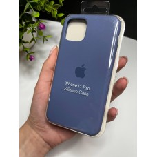 Люкс качество силиконовый чехол для Iphone 11 Pro синий ( Alaskan Blue  №7 )