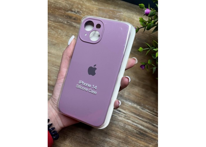 Силиконовый чехол c закрытой камерой Apple Silicone Case Blueberry для iPhone 14