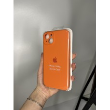 Силіконовий чохол з мікрофіброю та покриттям SoftTouch для Iphone 15 Plus помаранчевий ( Full camera № 2 )