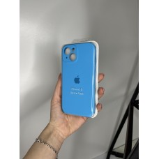 Силіконовий чохол з мікрофіброю та покриттям SoftTouch для Iphone 15 блакитний ( Full camera № 16 )