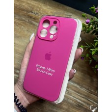 Силіконовий чохол з мікрофіброю та покриттям SoftTouch для Iphone 14 Pro рожевий ( Full camera № 50 )