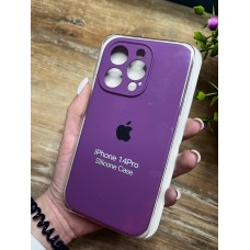 Силіконовий чохол з мікрофіброю та покриттям SoftTouch для Iphone 14 Pro фіолетовий ( Full camera № 37 )