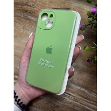 Силіконовий чохол з мікрофіброю та покриттям SoftTouch для Iphone 14 зелений ( Full camera № 1 )