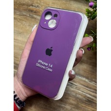 Силіконовий чохол з мікрофіброю та покриттям SoftTouch для Iphone 14 фіолетовий ( Full camera № 37 )