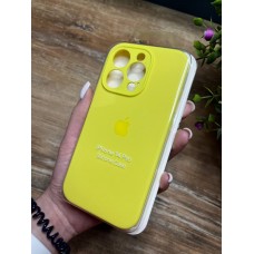 Силіконовий чохол з мікрофіброю та покриттям SoftTouch для Iphone 14 Pro жовтий ( Full camera № 32 )