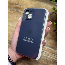 Силіконовий чохол з мікрофіброю та покриттям SoftTouch для Iphone 14 синій ( Full camera № 8 )