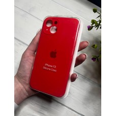 Силіконовий чохол з мікрофіброю та покриттям SoftTouch для Iphone 13 червоний ( Full camera № 14 )