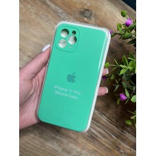 Силіконовий чохол із закритою камерою та квадратними бортиками на iPhone 11 Pro бірюзовий ( Square Full camera № 46)