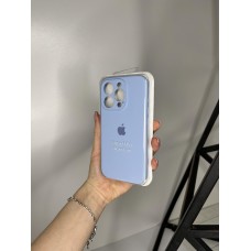 Силіконовий чохол з мікрофіброю та покриттям SoftTouch для Iphone 15 Pro блакитний ( Full camera № 5 )