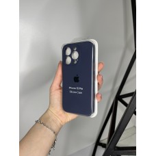 Силіконовий чохол з мікрофіброю та покриттям SoftTouch для Iphone 15 Pro синій ( Full camera № 8 )