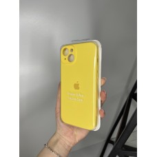 Силіконовий чохол з мікрофіброю та покриттям SoftTouch для Iphone 15 Plus жовтий ( Full camera № 4 )