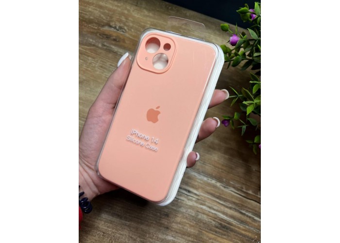 Силиконовый чехол c закрытой камерой Apple Silicone Case Grapefruit для iPhone 14