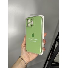 Силіконовий чохол з мікрофіброю та покриттям SoftTouch для Iphone 15 Pro Max зелений ( Full camera № 1 )