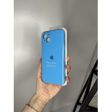 Силіконовий чохол з мікрофіброю та покриттям SoftTouch для Iphone 15 Plus блакитний ( Full camera № 16 )