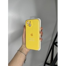 Силіконовий чохол з мікрофіброю та покриттям SoftTouch для Iphone 15 жовтий ( Full camera № 4 )