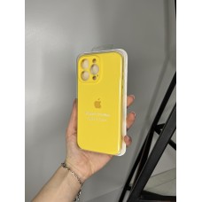 Силіконовий чохол з мікрофіброю та покриттям SoftTouch для Iphone 15 Pro Max жовтий ( Full camera № 4 )