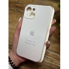 Силіконовий чохол з мікрофіброю та покриттям SoftTouch для Iphone 14 білий ( Full camera № 9 )