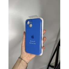 Силіконовий чохол з мікрофіброю та покриттям SoftTouch для Iphone 15 блакитний ( Full camera № 3 )