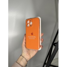 Силіконовий чохол з мікрофіброю та покриттям SoftTouch для Iphone 15 Pro Max помаранчевий ( Full camera № 2 )