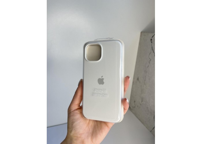 Силиконовый чехол c закрытым низом Apple Silicone Case White для iPhone 15