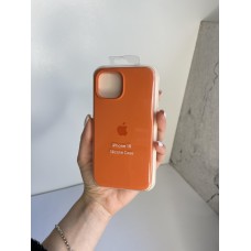 Силіконовий чохол з мікрофіброю та покриттям SoftTouch для Iphone 15 помаранчевий ( Full № 2 )